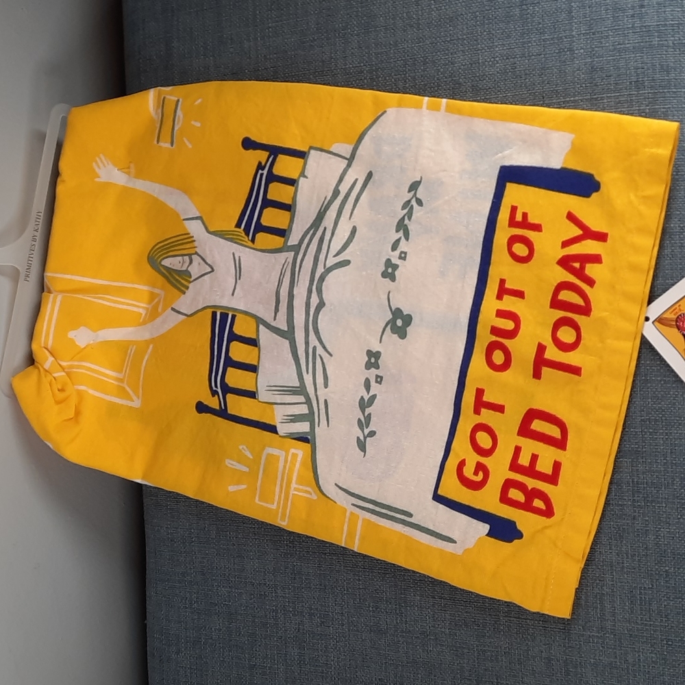 Got Out Of Bed Today Celebrate Life Cotton Kitchen Dish Hand Towel Washable NWT